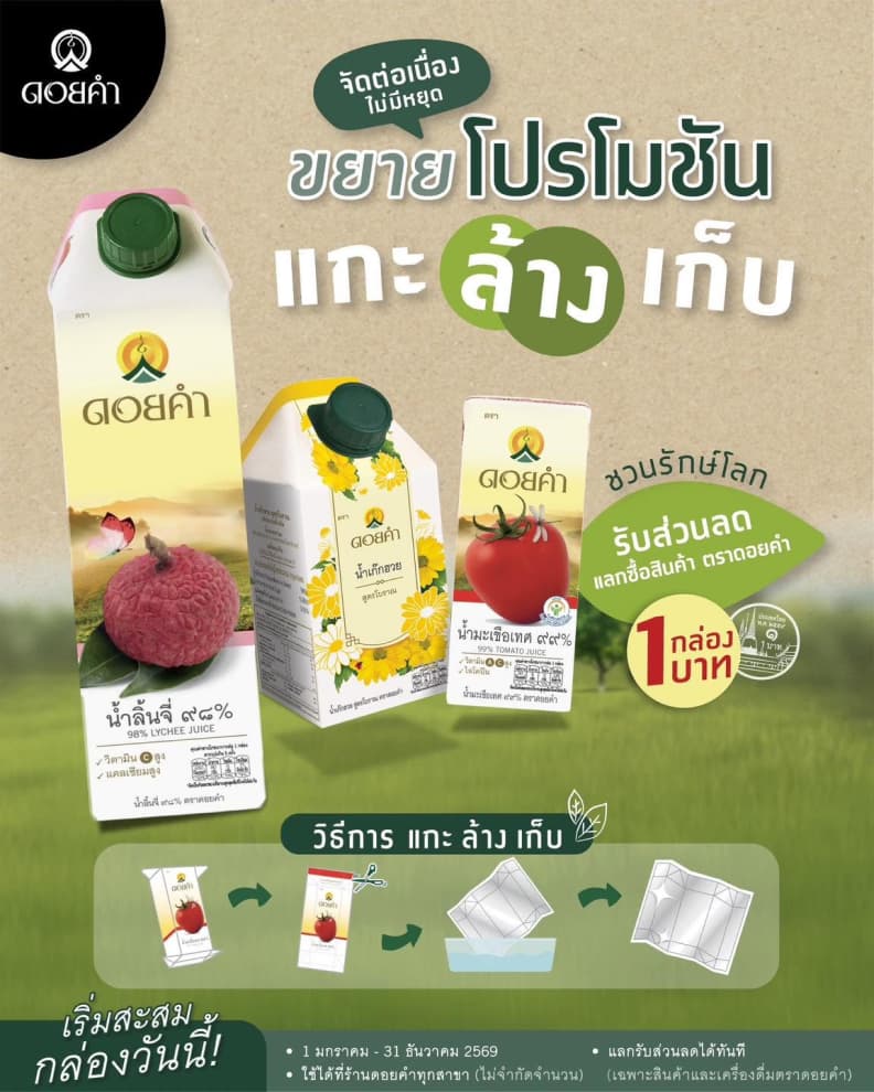 โปรโมชัน แกะ ล้าง เก็บ รับส่วนลดที่ร้านดอยคำ